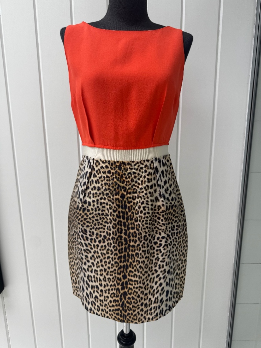 GIAMBATTISTA VALLI SILK MINI DRESS LEOPARD ORANGE XS I 40 US 4